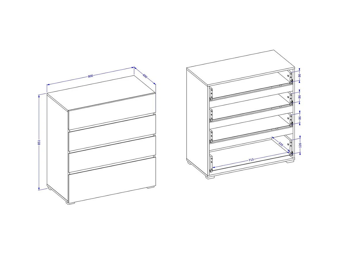 Chambre complète HAVANA beige et noir – Lit 160x200, armoire 4 portes, chevets et commode