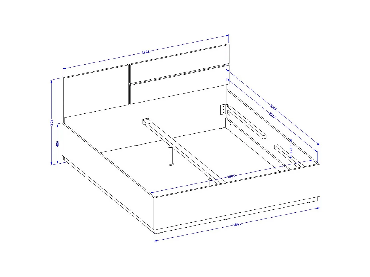 Habitación completa HAVANA beige y negro – Cama con arcón 180x200, armario de 4 puertas, mesitas de noche y cómoda