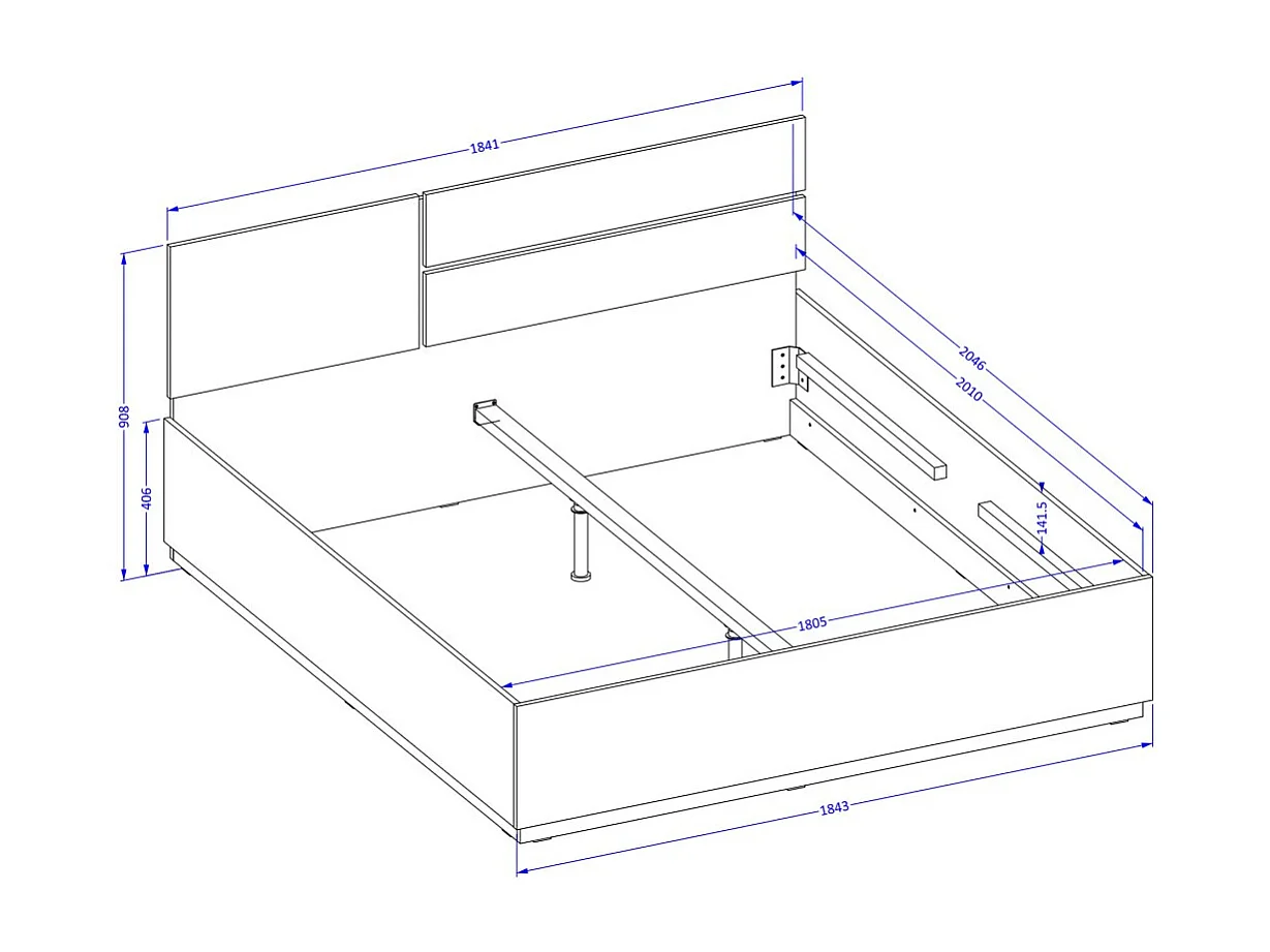 Komplettes Schlafzimmer HAVANA beige und schwarz – Bett mit Stauraum 180x200, Kleiderschrank mit 4 Türen, Nachttische und Kommode