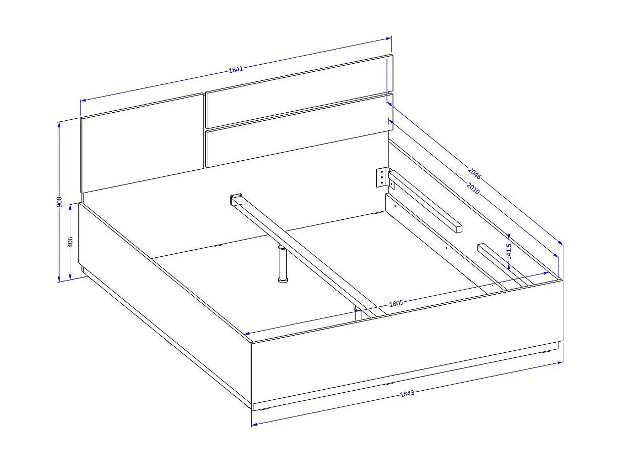 Komplettes Schlafzimmer HAVANA beige und schwarz – Bett mit Stauraum 180x200, Kleiderschrank mit 4 Türen, Nachttische und Kommode