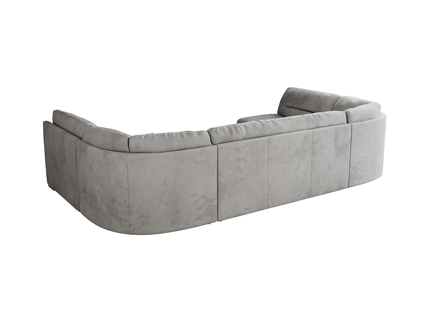 Ecksofa MORBIDO U, XXL Wohnlandschaft mit schlaffunktion - Hellgrau Velvet