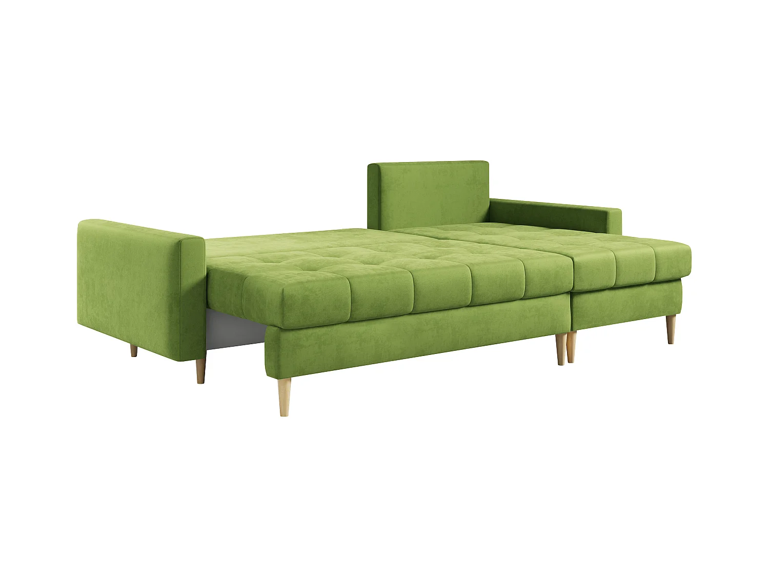 Ecksofa ASTRA - skandinavisch L-förmige Ecke, schlaffunktion - Grün Velvet