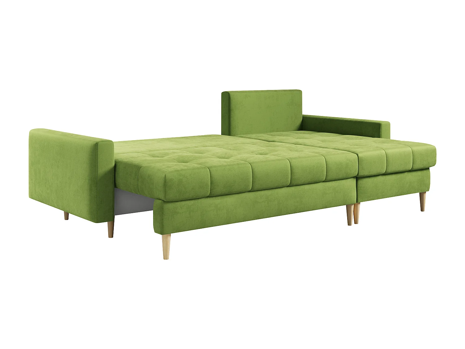 Ecksofa ASTRA - skandinavisch L-förmige Ecke, schlaffunktion - Grün Velvet