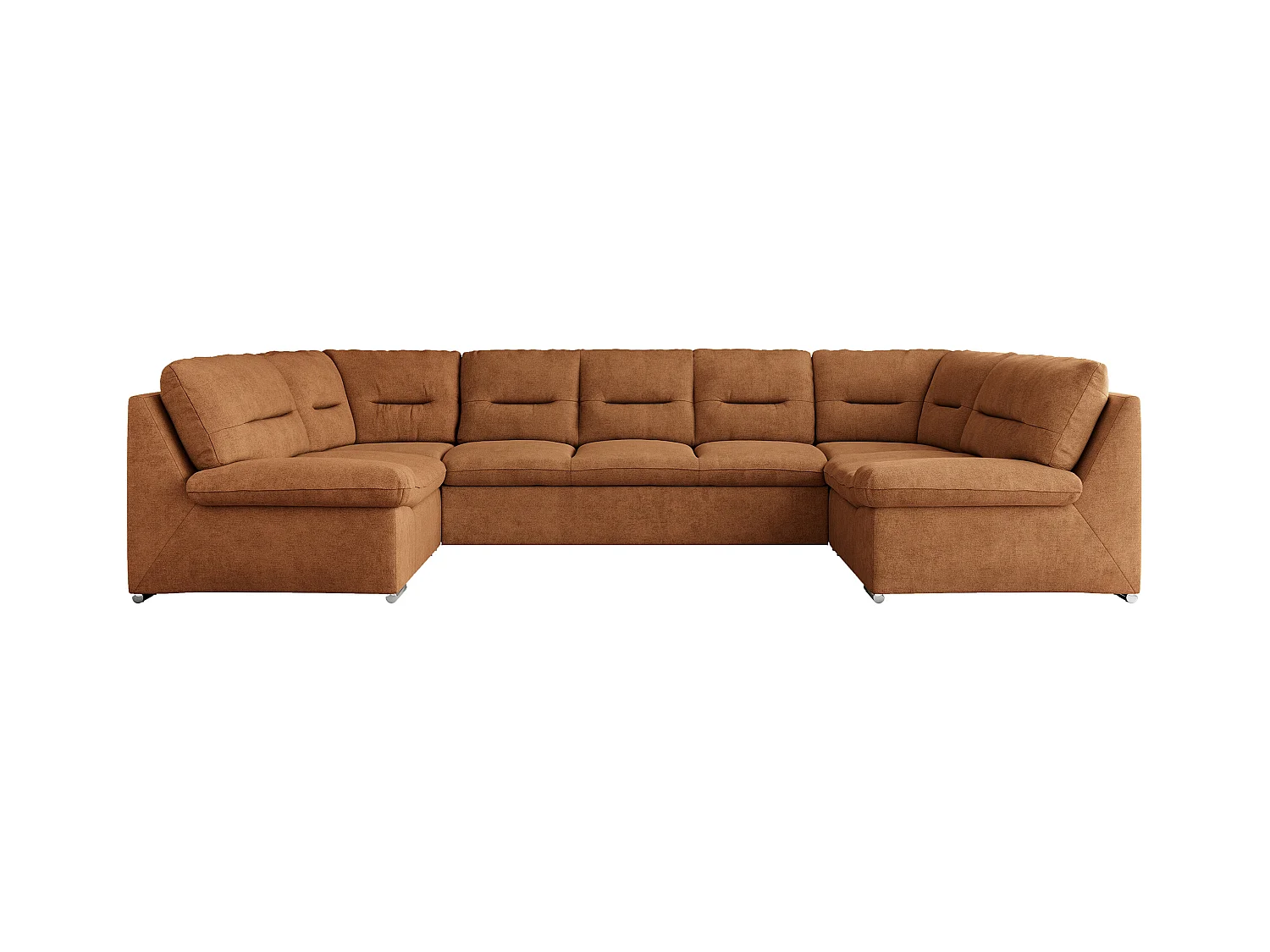 Ecksofa MORBIDO U, XXL Wohnlandschaft mit schlaffunktion - Orange Stukture
