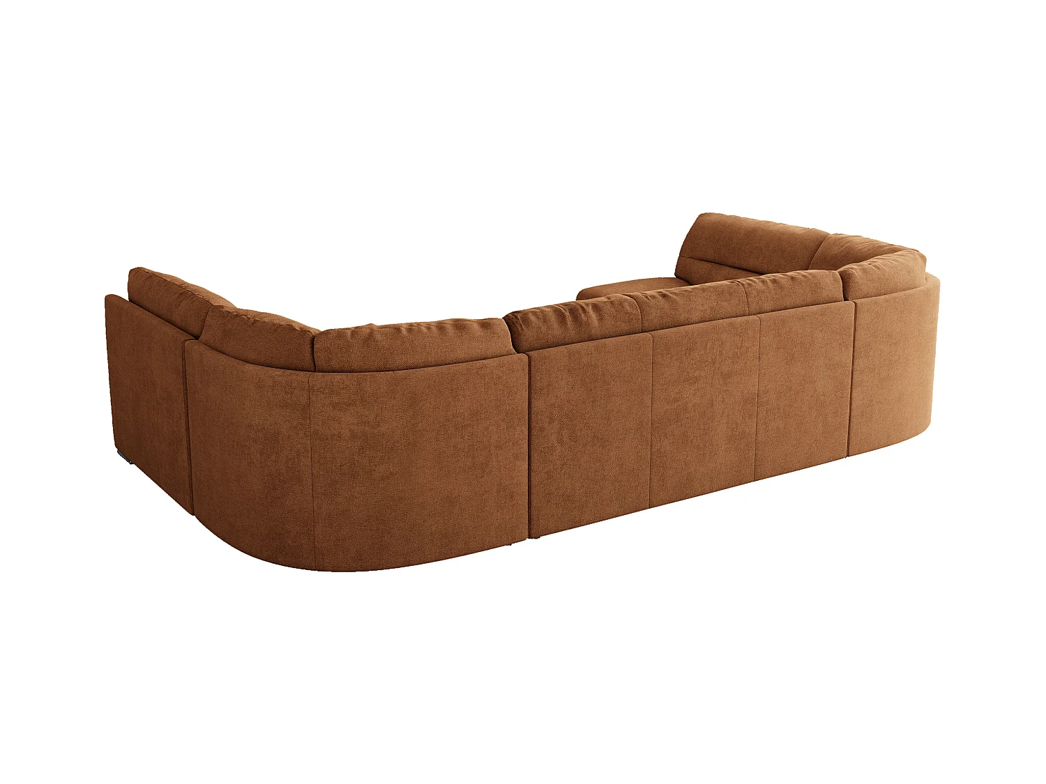 Ecksofa MORBIDO U, XXL Wohnlandschaft mit schlaffunktion - Orange Stukture