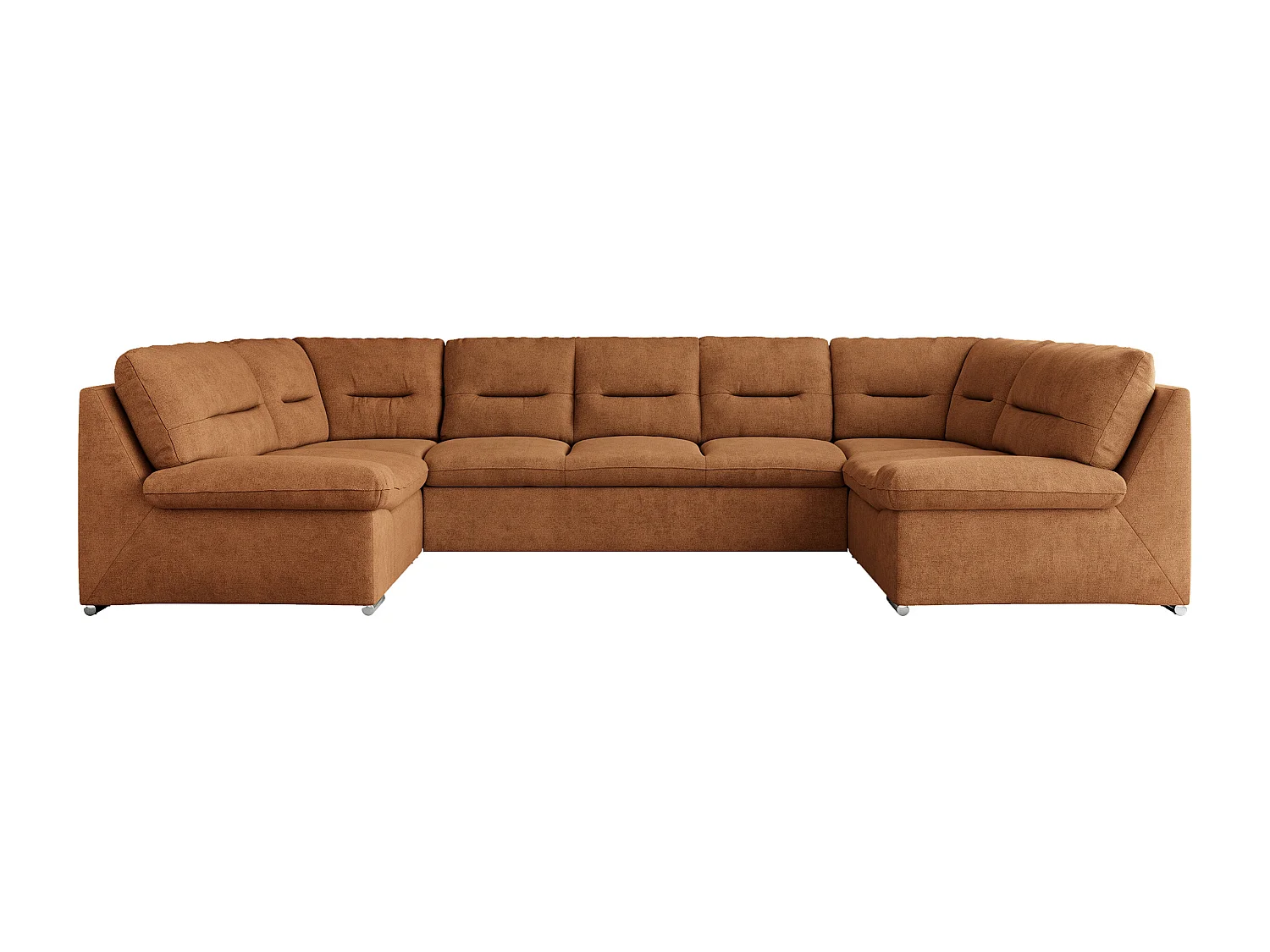 Ecksofa MORBIDO U, XXL Wohnlandschaft mit schlaffunktion - Orange Stukture