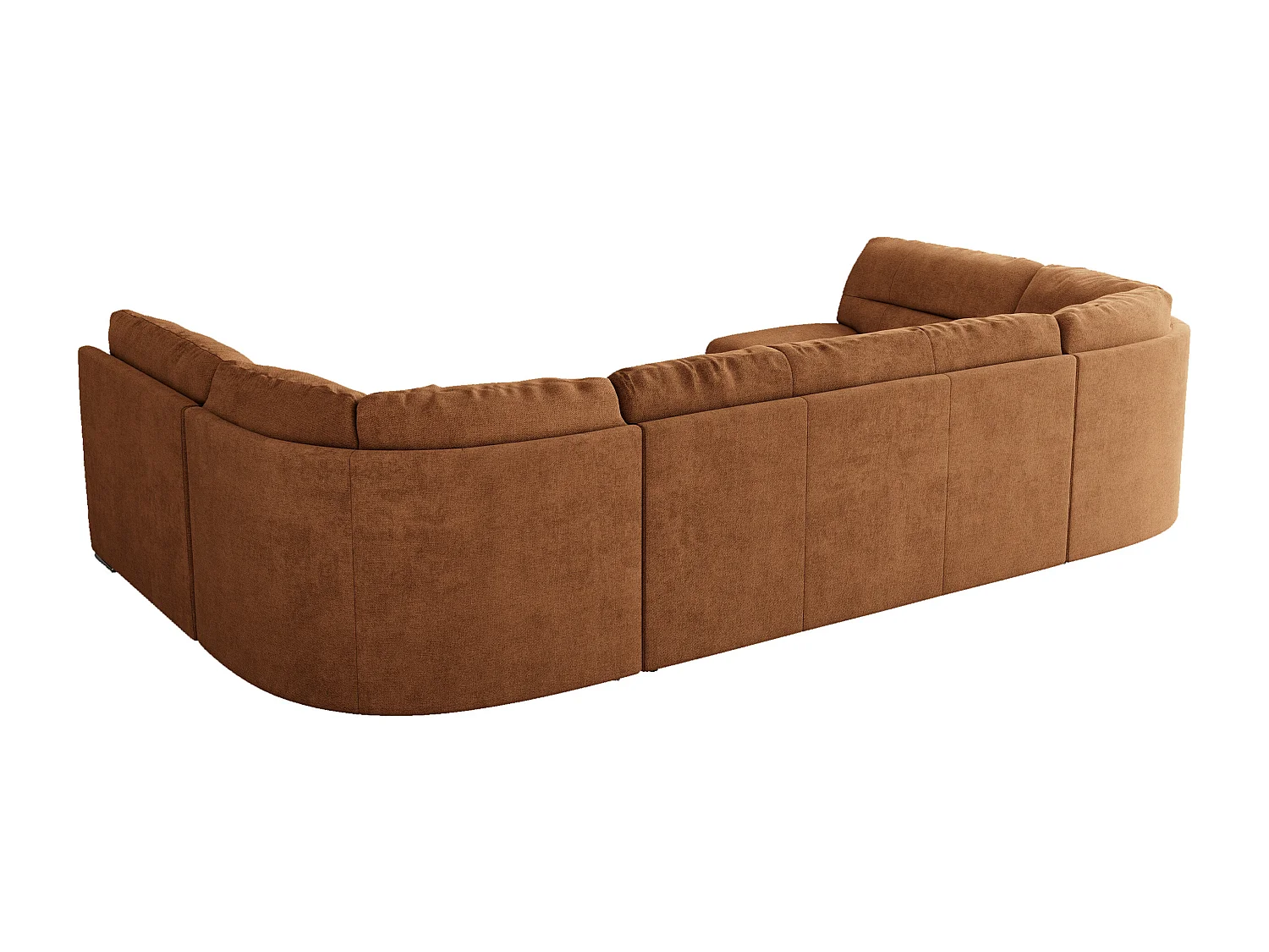 Ecksofa MORBIDO U, XXL Wohnlandschaft mit schlaffunktion - Orange Stukture