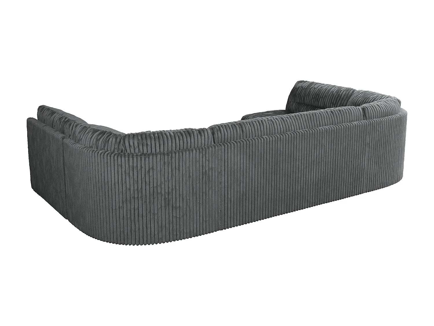 Ecksofa MORBIDO U, XXL Wohnlandschaft mit schlaffunktion - Dunkelgrau Cord