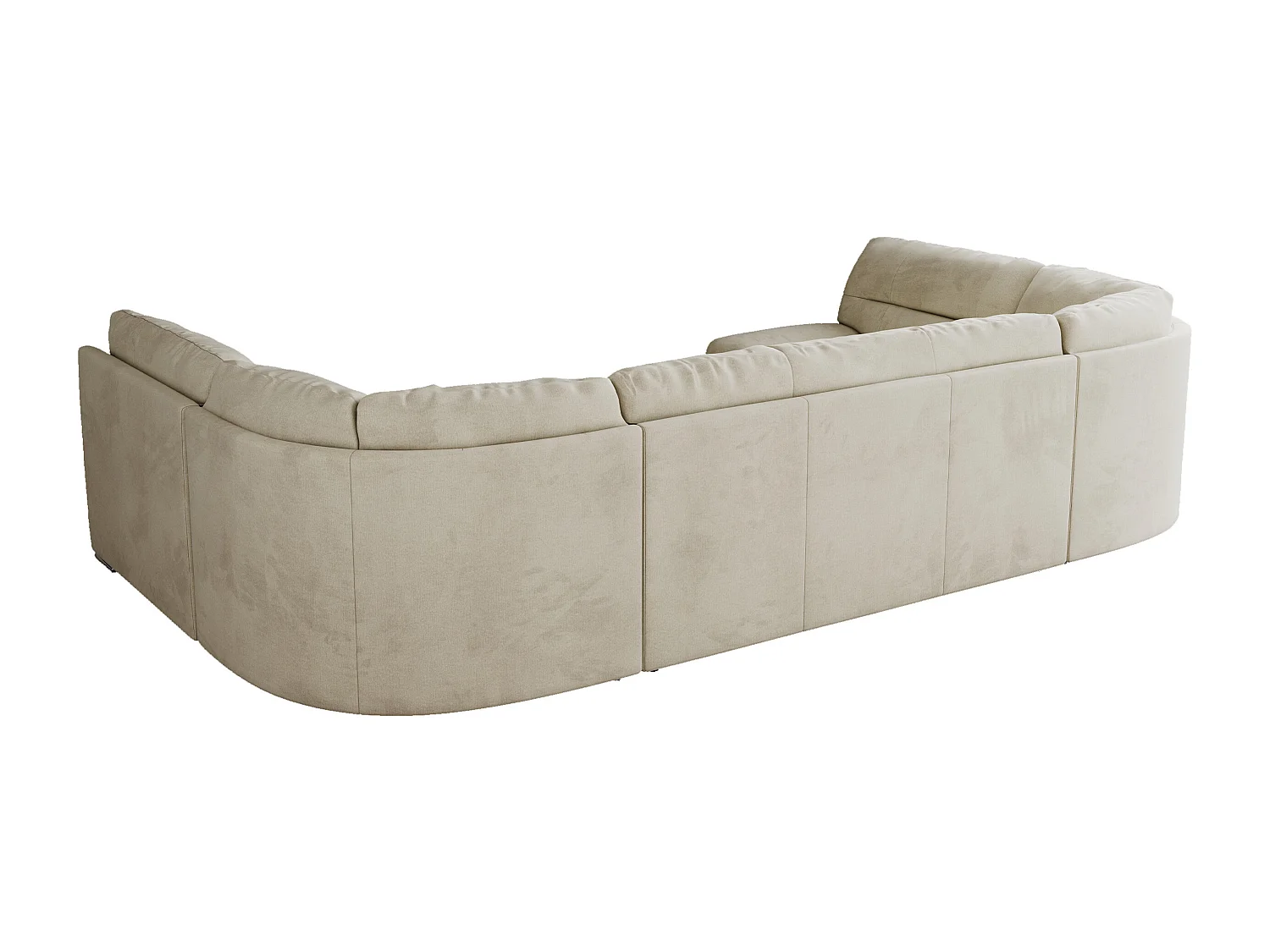 Ecksofa MORBIDO U, XXL Wohnlandschaft mit schlaffunktion - Beige Velvet
