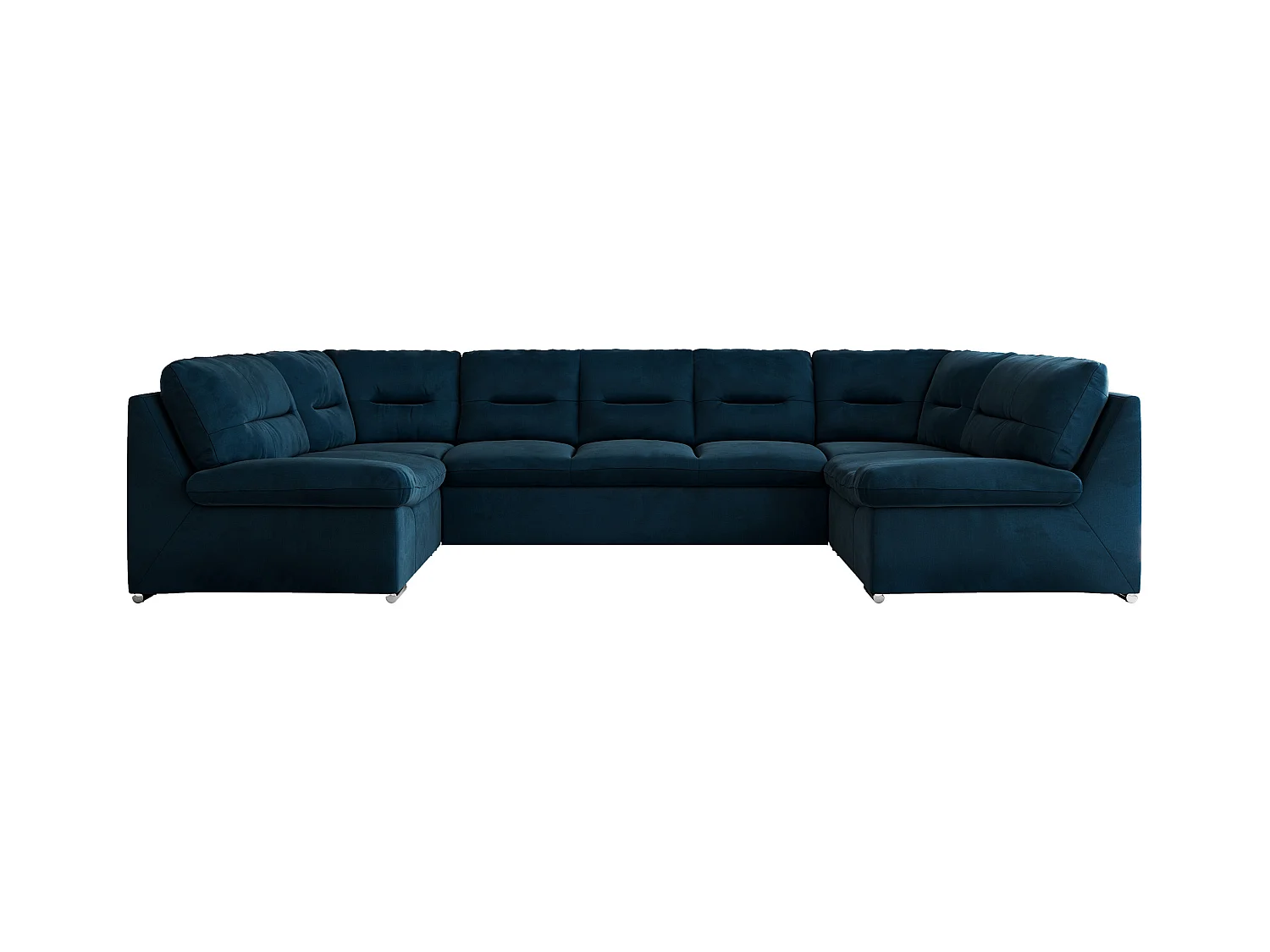 Ecksofa MORBIDO U, XXL Wohnlandschaft mit schlaffunktion - Dunkelblau Velvet