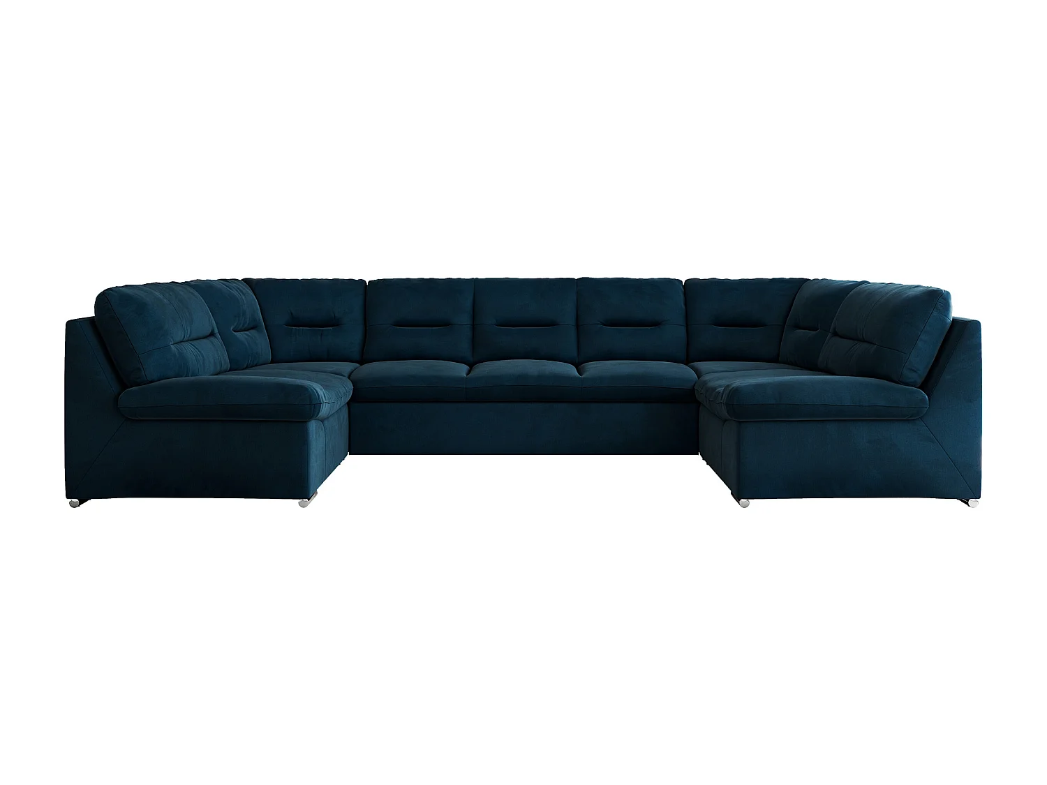 Ecksofa MORBIDO U, XXL Wohnlandschaft mit schlaffunktion - Dunkelblau Velvet