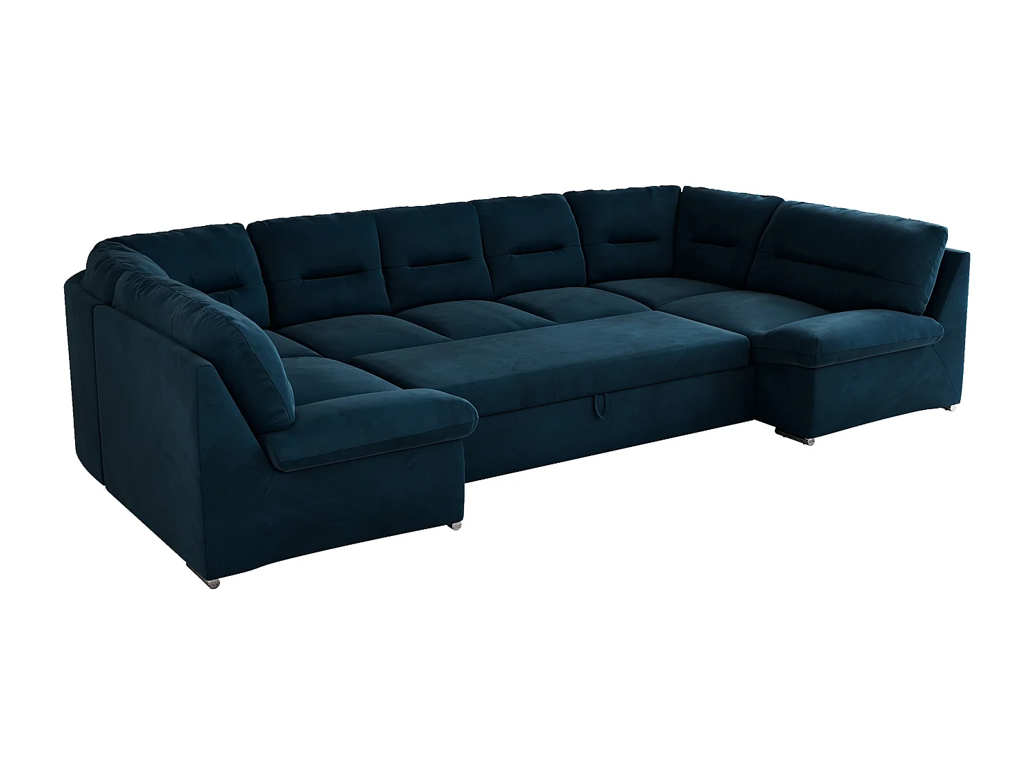 Ecksofa MORBIDO U, XXL Wohnlandschaft mit schlaffunktion - Dunkelblau Velvet
