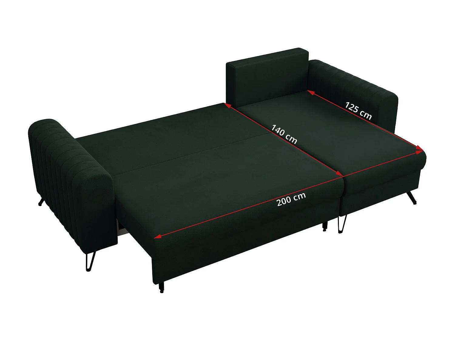 Ecksofa AXEL - universal mit schlaffunktion, Bettkasten - Grün Velvet