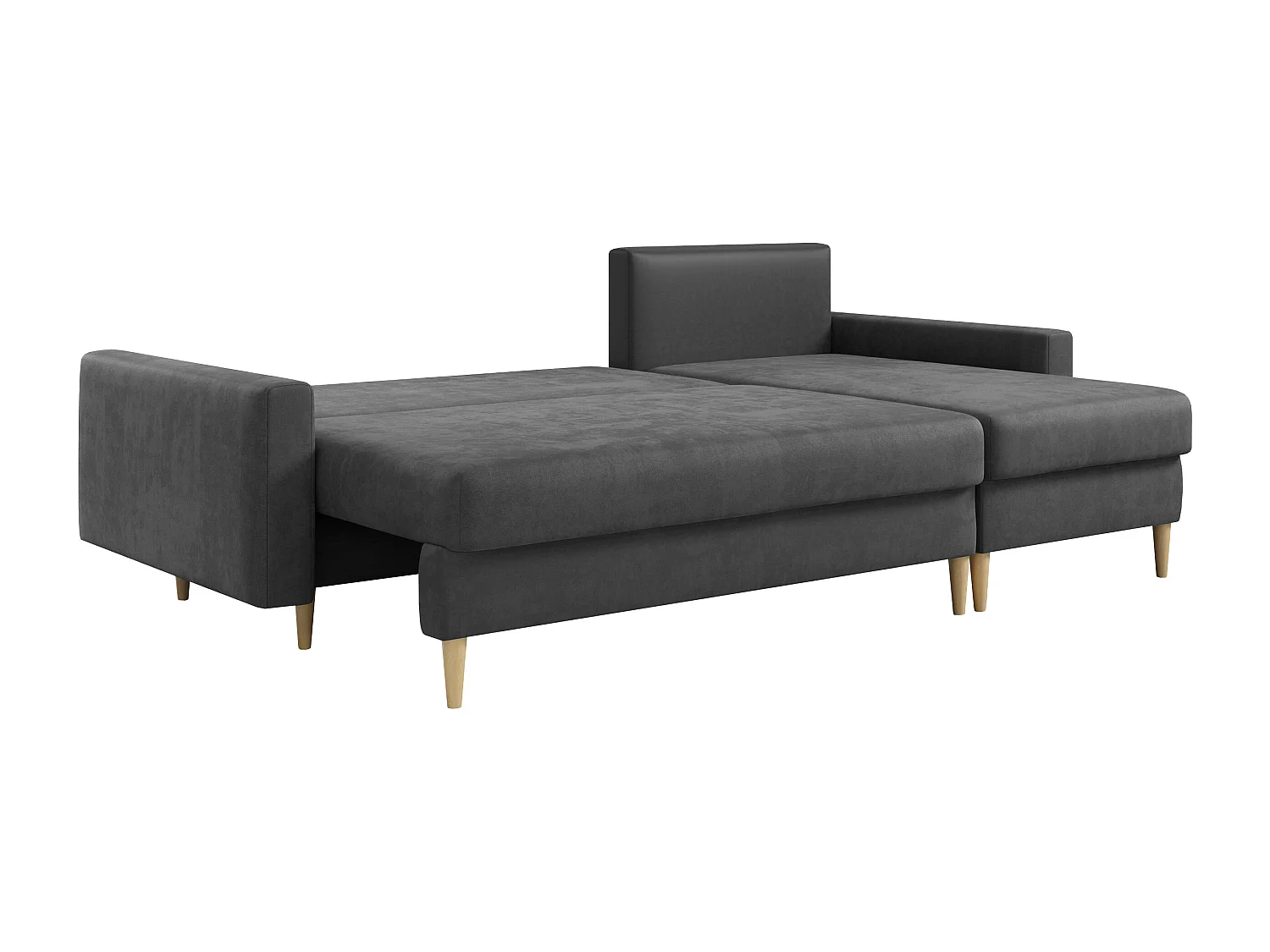 Ecksofa Universal - mit schlaffunktion und Bettkästen - Grau Velvet - LANG