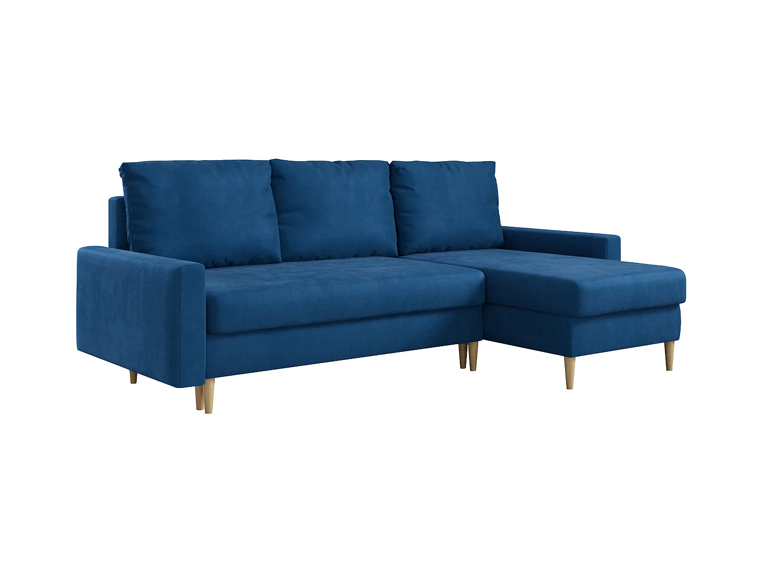 Ecksofa Universal - mit schlaffunktion und Bettkästen - Dunkelblau Velvet - LANG