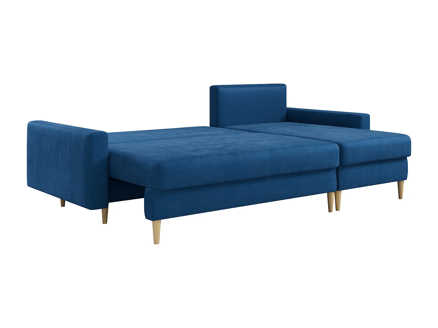 Ecksofa Universal - mit schlaffunktion und Bettkästen - Dunkelblau Velvet - LANG