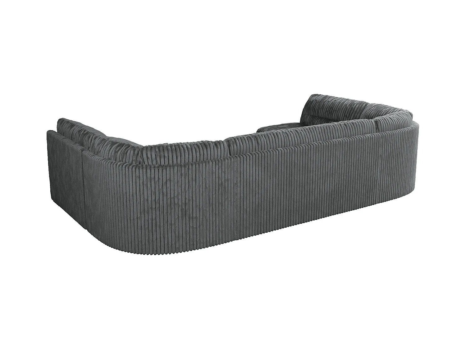 Ecksofa COMODO U, Große Wohnlandschaft, mit Schlaffunktion - Dunkelgrau Cord