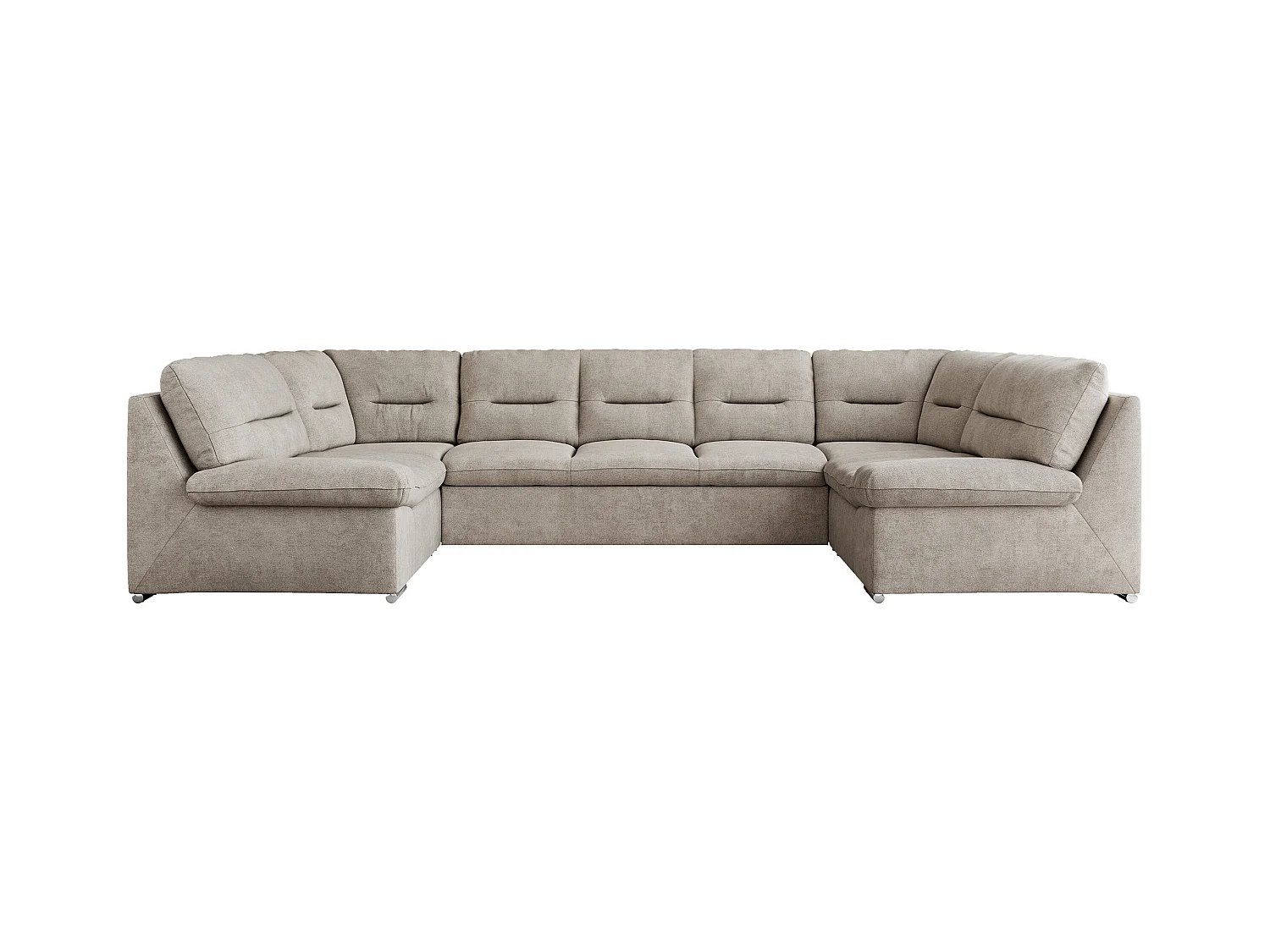 Ecksofa MORBIDO U, XXL Wohnlandschaft mit schlaffunktion - Beige Stukture