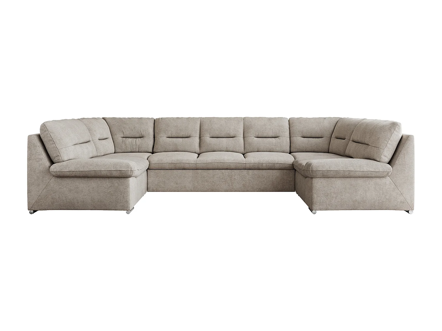 Ecksofa MORBIDO U, XXL Wohnlandschaft mit schlaffunktion - Beige Stukture