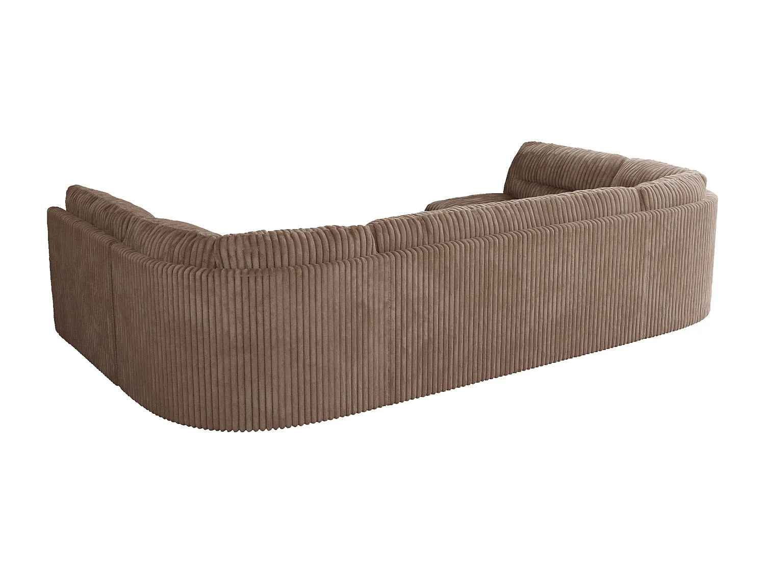 Ecksofa COMODO U, Große Wohnlandschaft, mit Schlaffunktion - Braun Cord