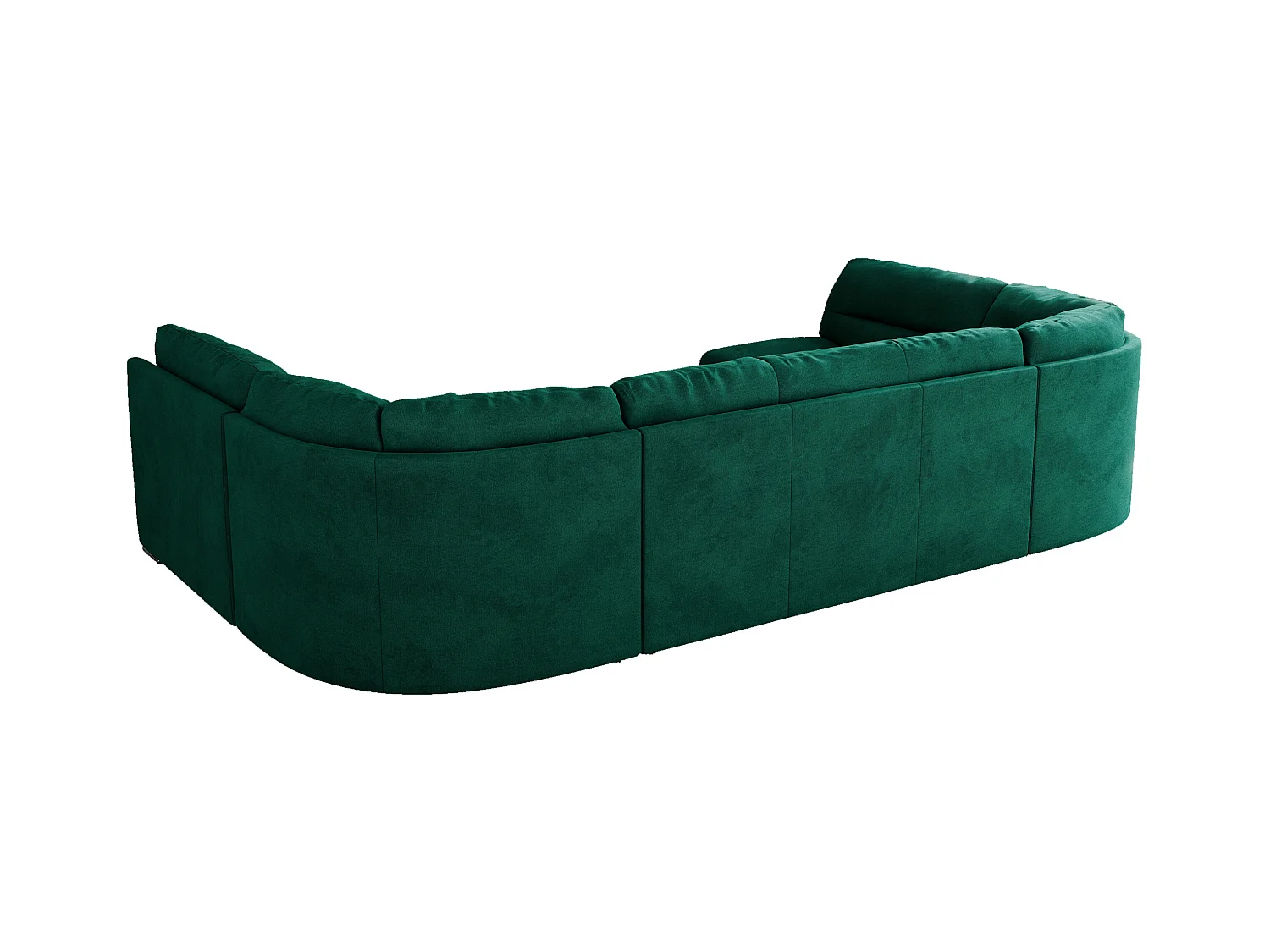 Ecksofa MORBIDO U, XXL Wohnlandschaft mit schlaffunktion - Dunkelgrün Velvet