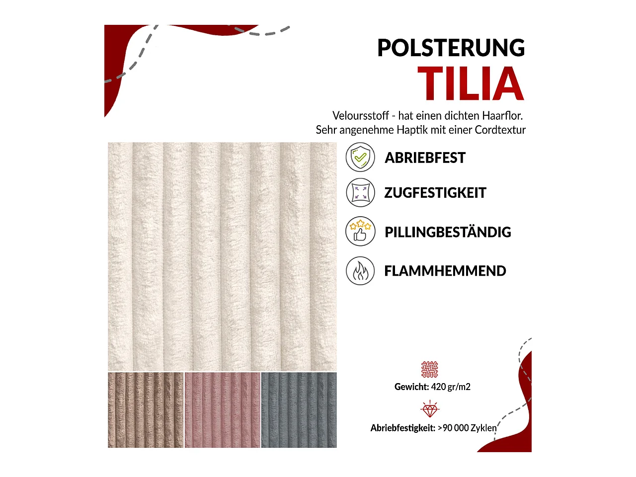Ecksofa MORBIDO U, XXL Wohnlandschaft mit schlaffunktion - Beige Cord