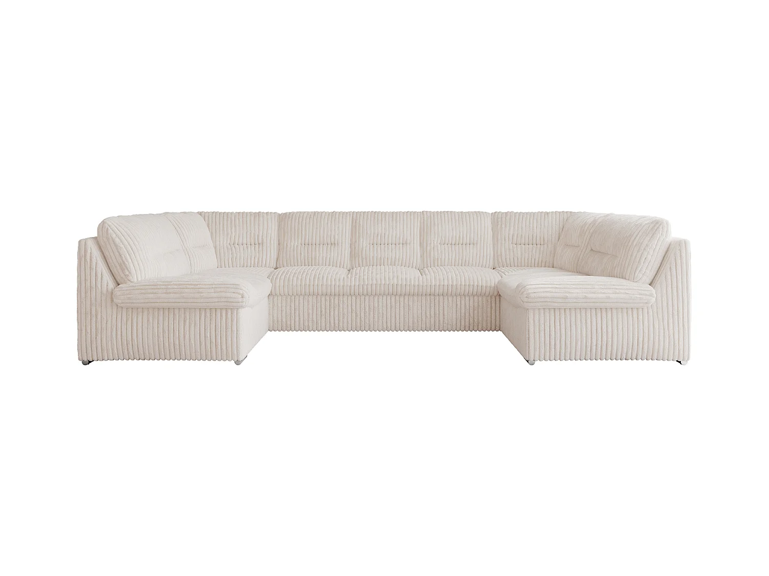 Ecksofa MORBIDO U, XXL Wohnlandschaft mit schlaffunktion - Beige Cord
