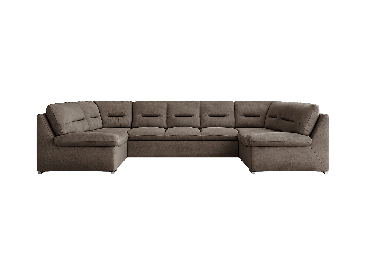 Ecksofa MORBIDO U, XXL Wohnlandschaft mit schlaffunktion - Braun Velvet