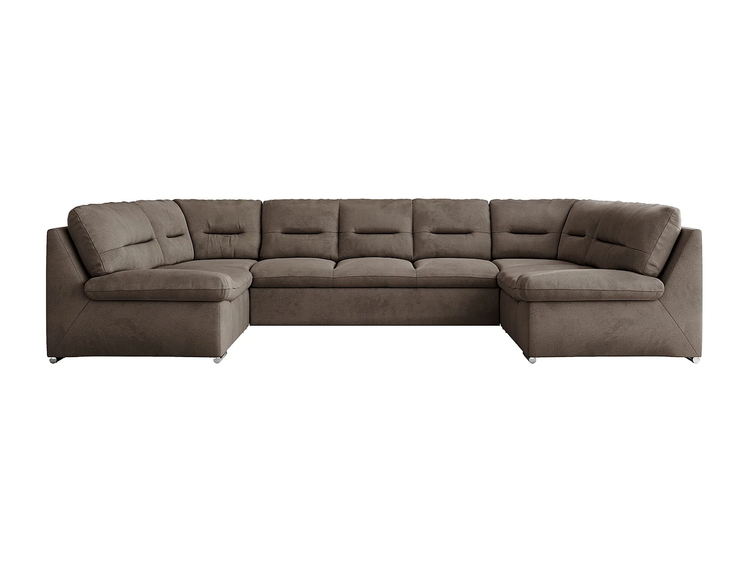 Ecksofa MORBIDO U, XXL Wohnlandschaft mit schlaffunktion - Braun Velvet