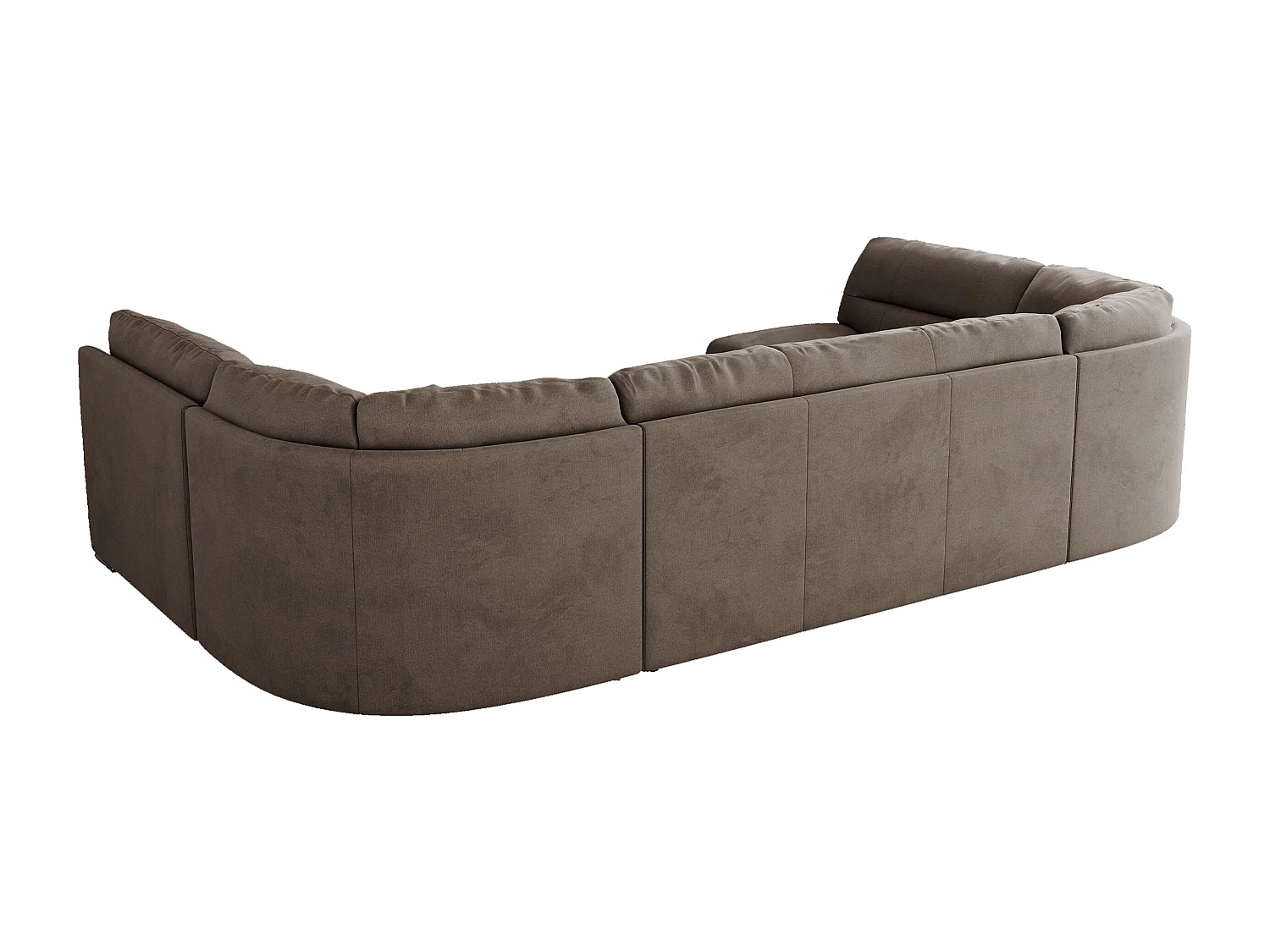 Ecksofa MORBIDO U, XXL Wohnlandschaft mit schlaffunktion - Braun Velvet