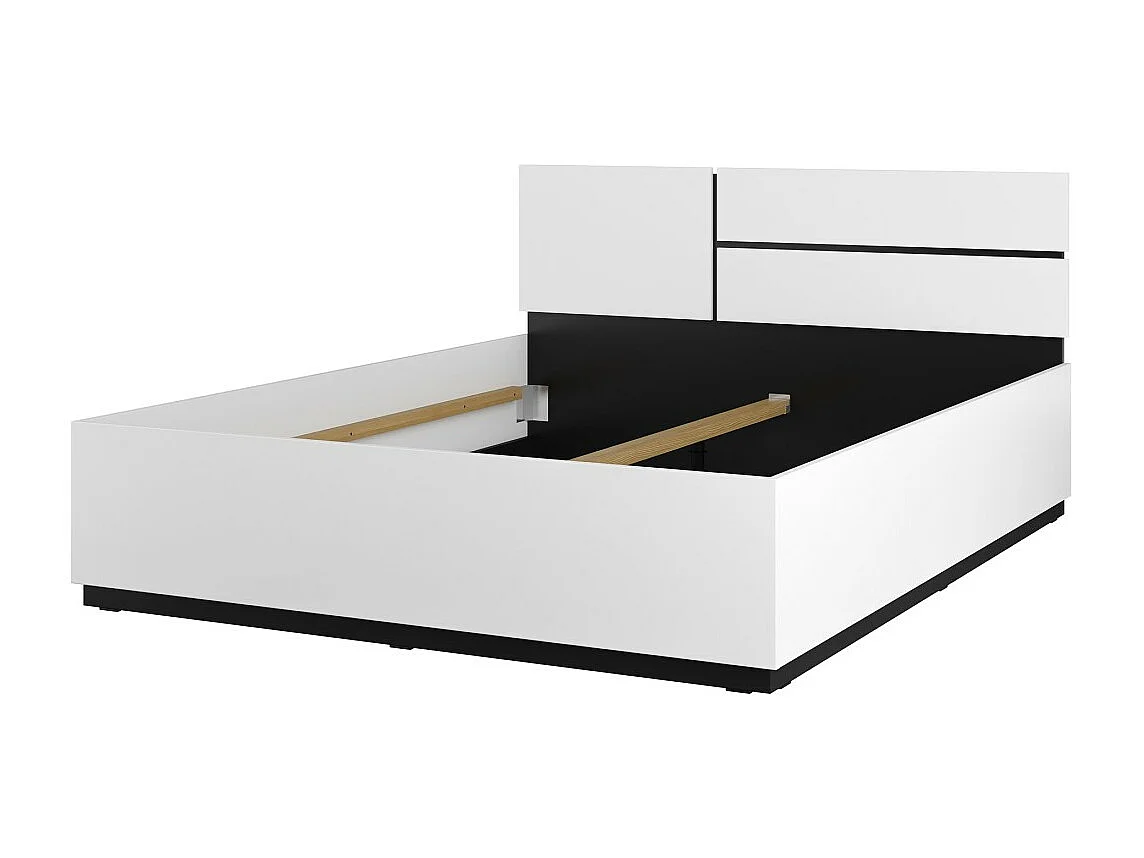 Lit HAVANA 180x200 cm blanc et noir – Lit design moderne pour chambre adulte