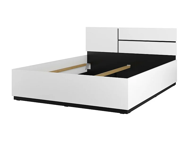 Lit HAVANA 160x200 cm blanc et noir – Design moderne et structure robuste