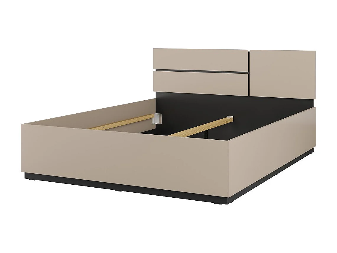 Cama HAVANA 180x200 cm bege e preta – Elegância moderna para quarto de adulto espaçoso