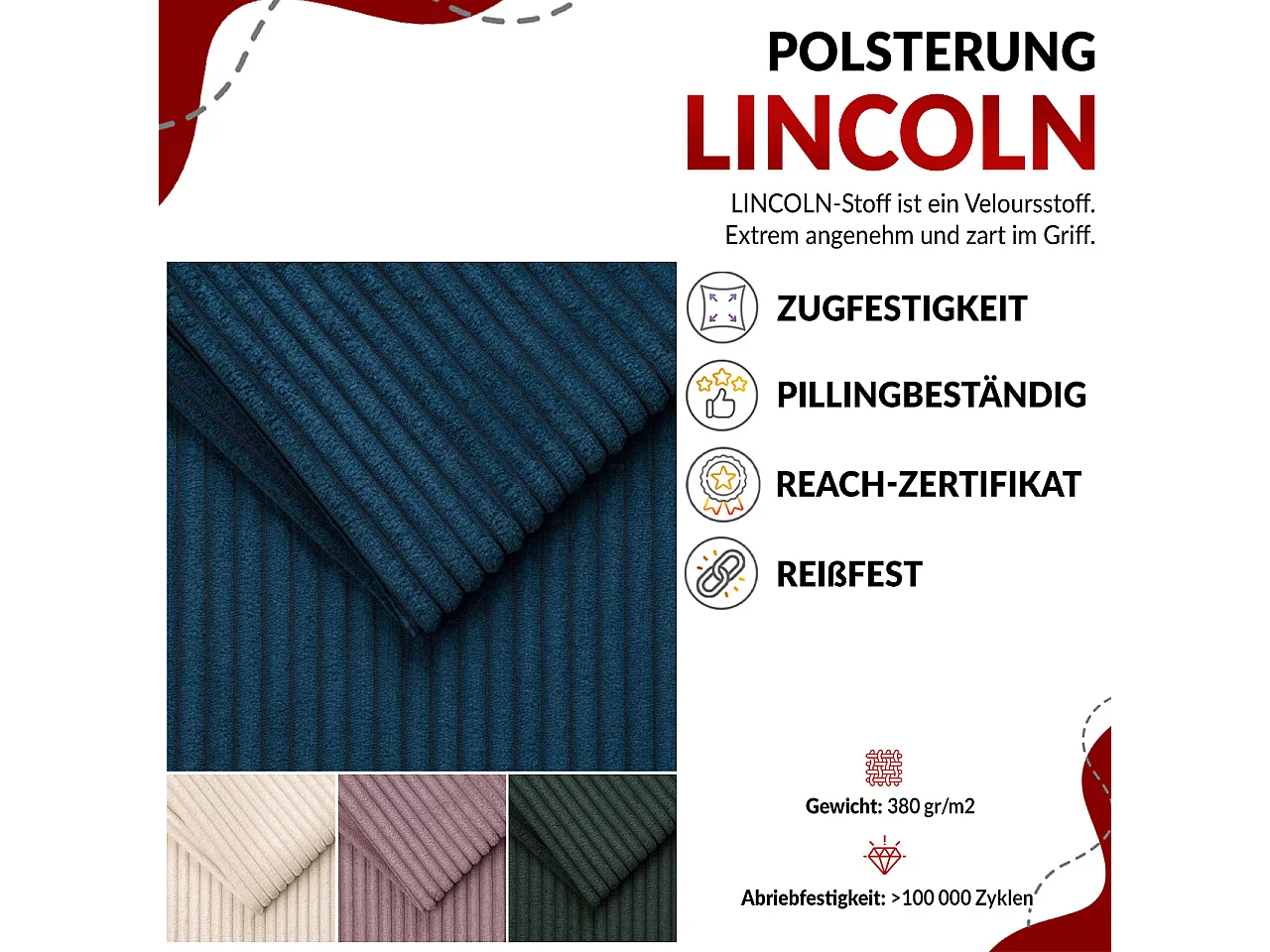 Ecksofa DORIAN - schlaffunktion und Bettkasten, lose Kissen - Hellbraun Cord