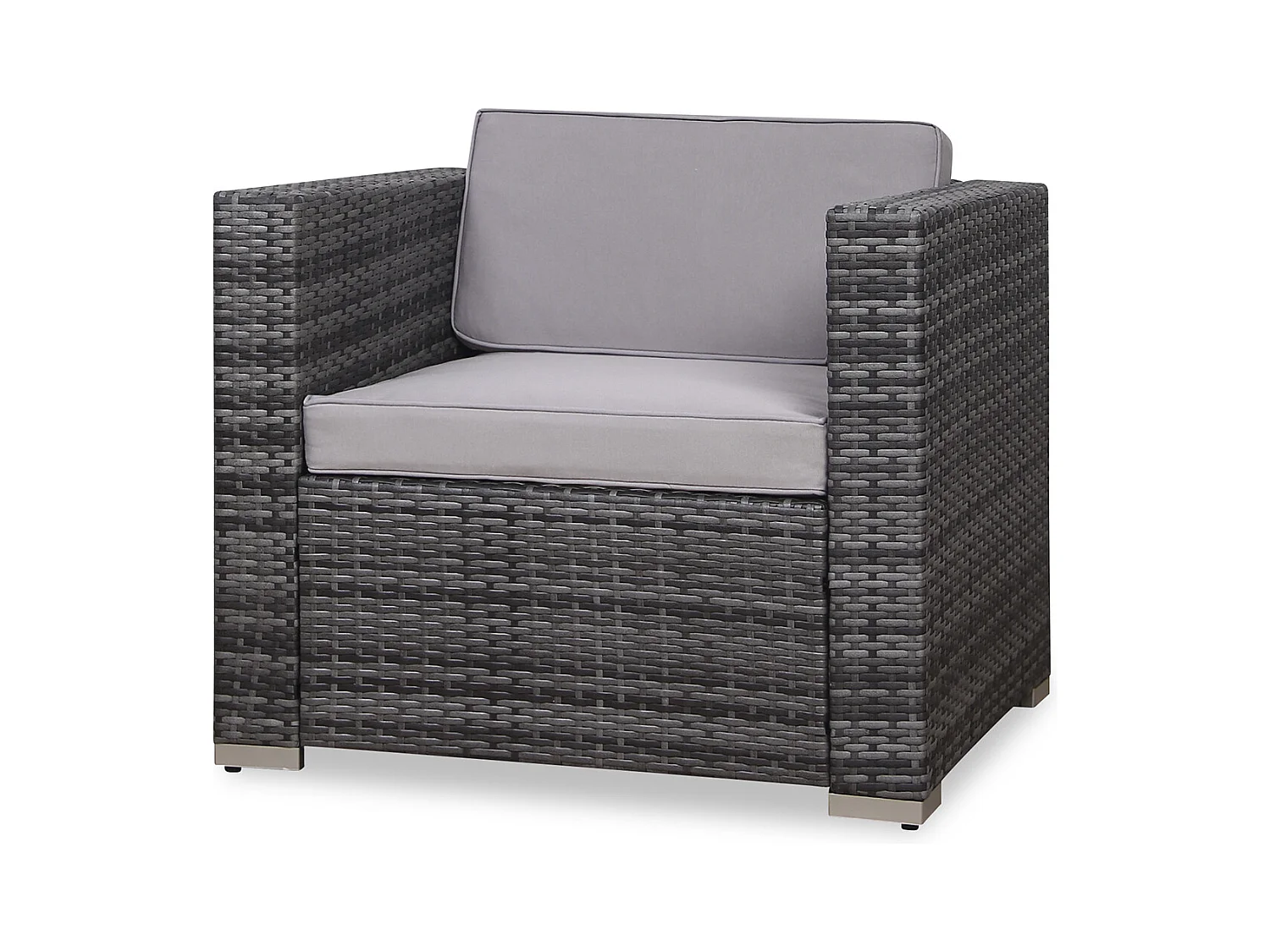 Fauteuil en rotin SVITA, complément d'accessoires, canapé en polyrotin California Lugano gris