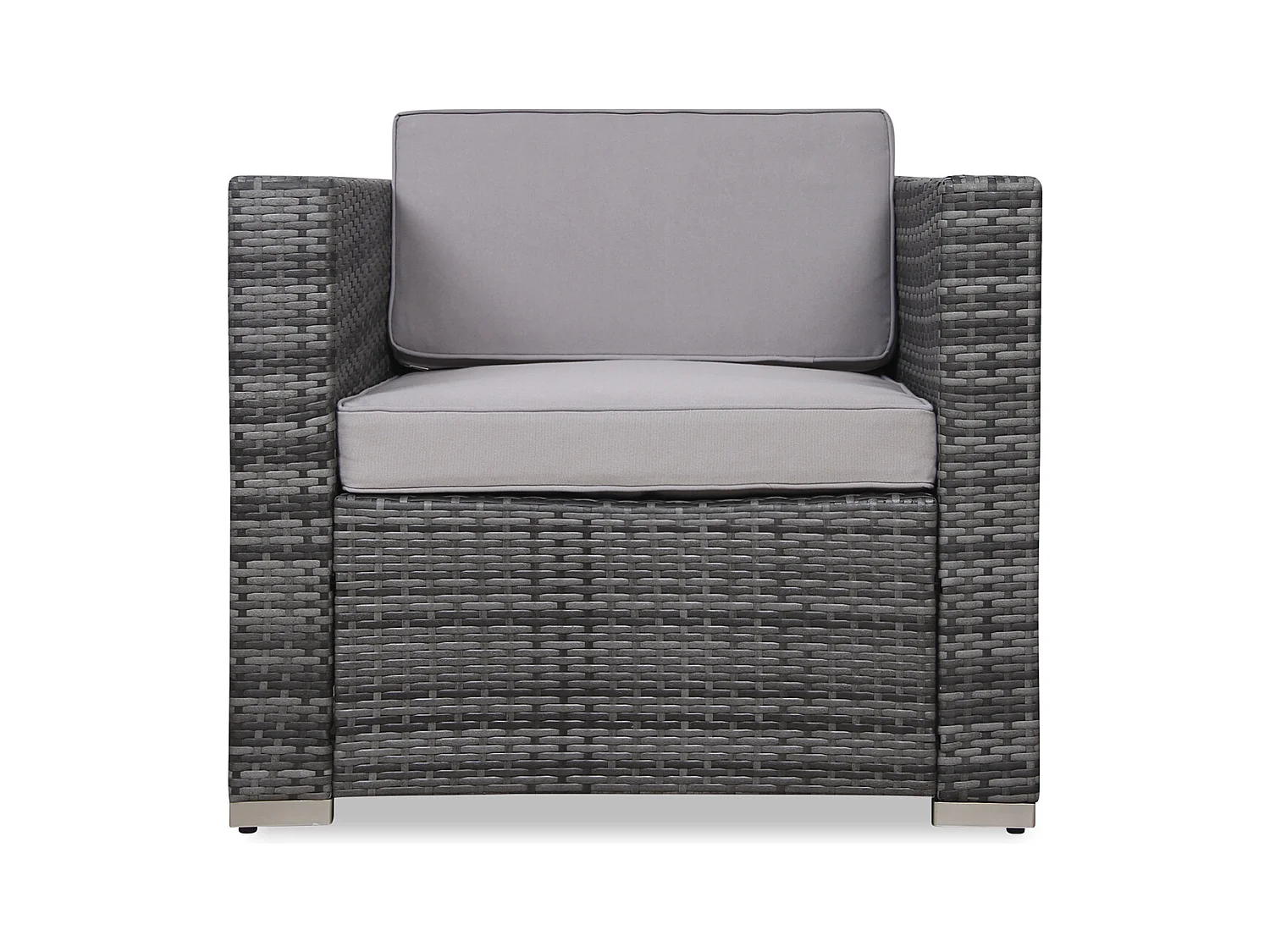 Fauteuil en rotin SVITA, complément d'accessoires, canapé en polyrotin California Lugano gris