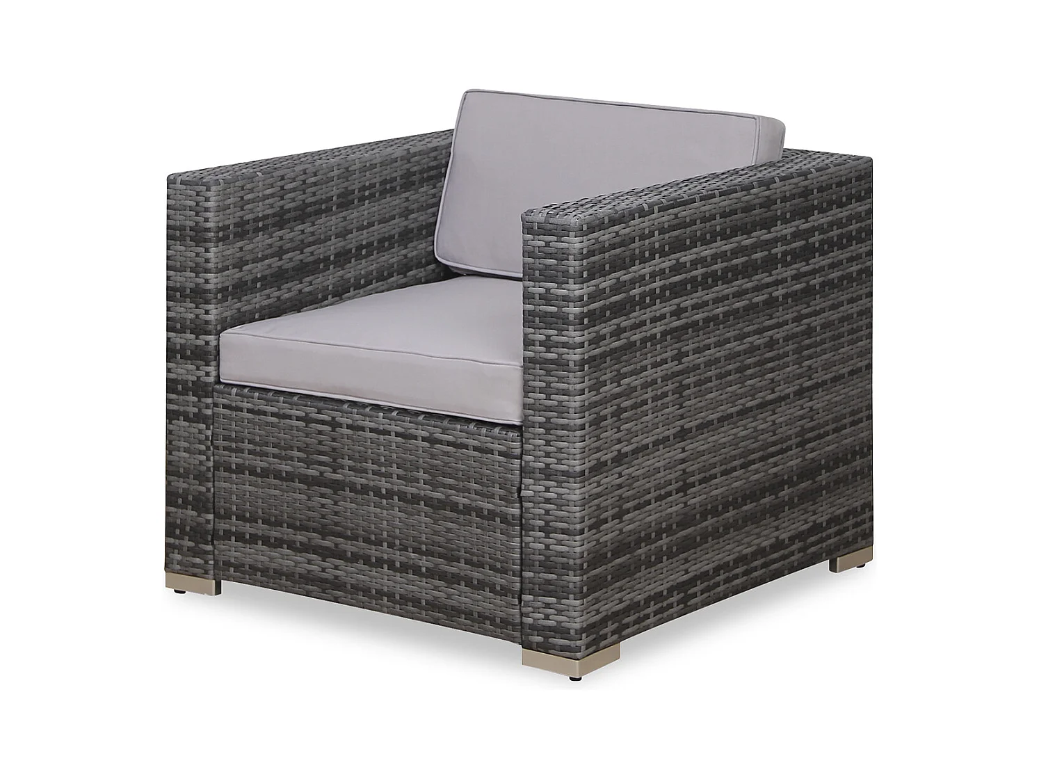 Fauteuil en rotin SVITA, complément d'accessoires, canapé en polyrotin California Lugano gris