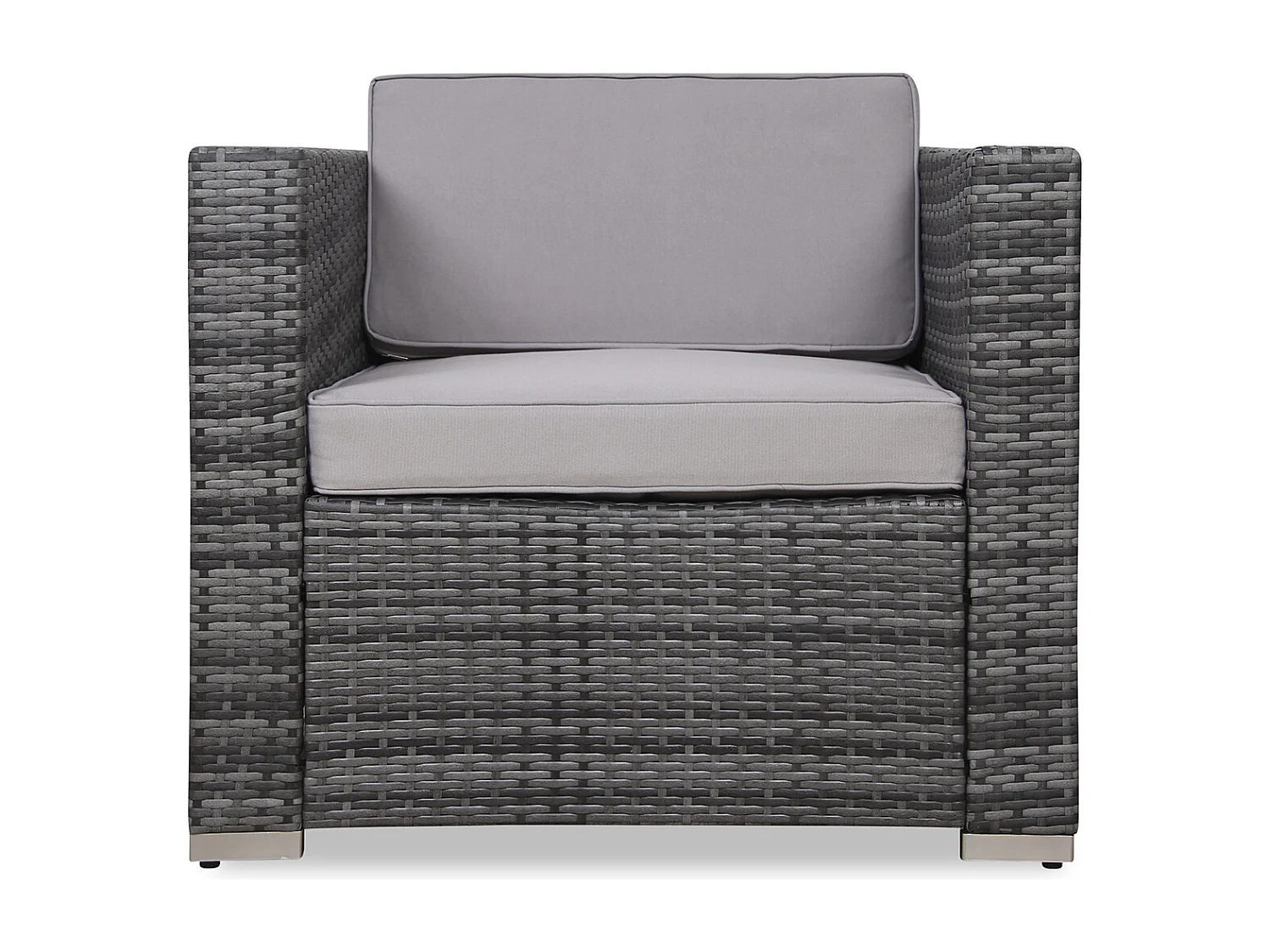 Fauteuil en rotin SVITA, complément d'accessoires, canapé en polyrotin California Lugano gris