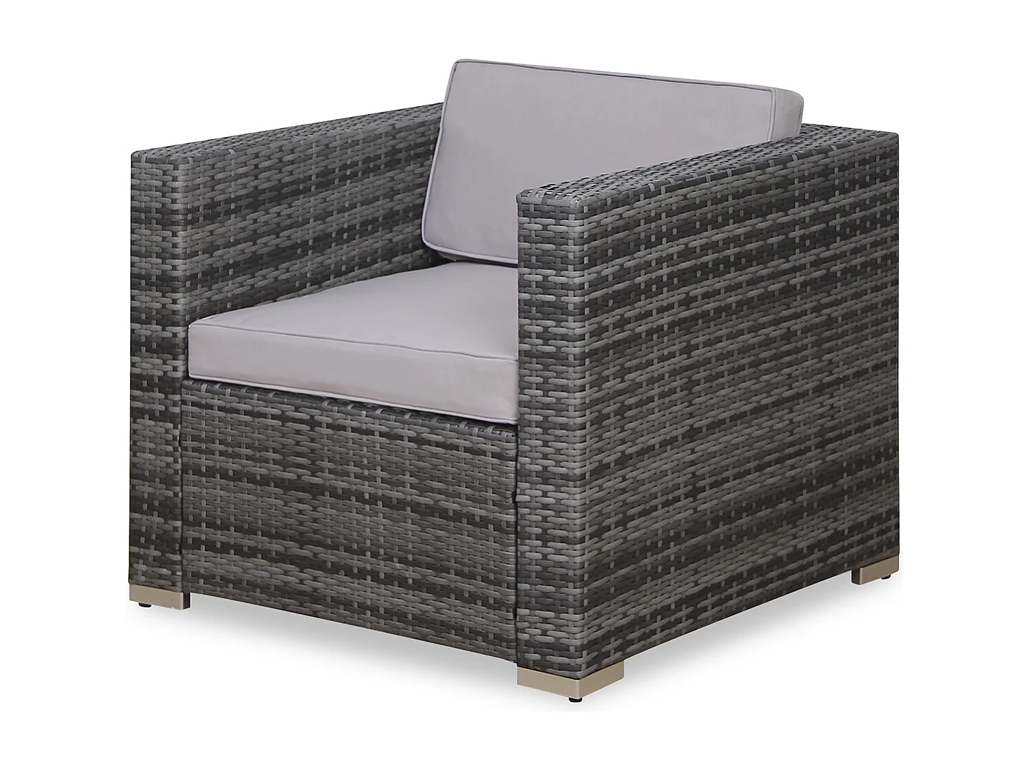 Fauteuil en rotin SVITA, complément d'accessoires, canapé en polyrotin California Lugano gris