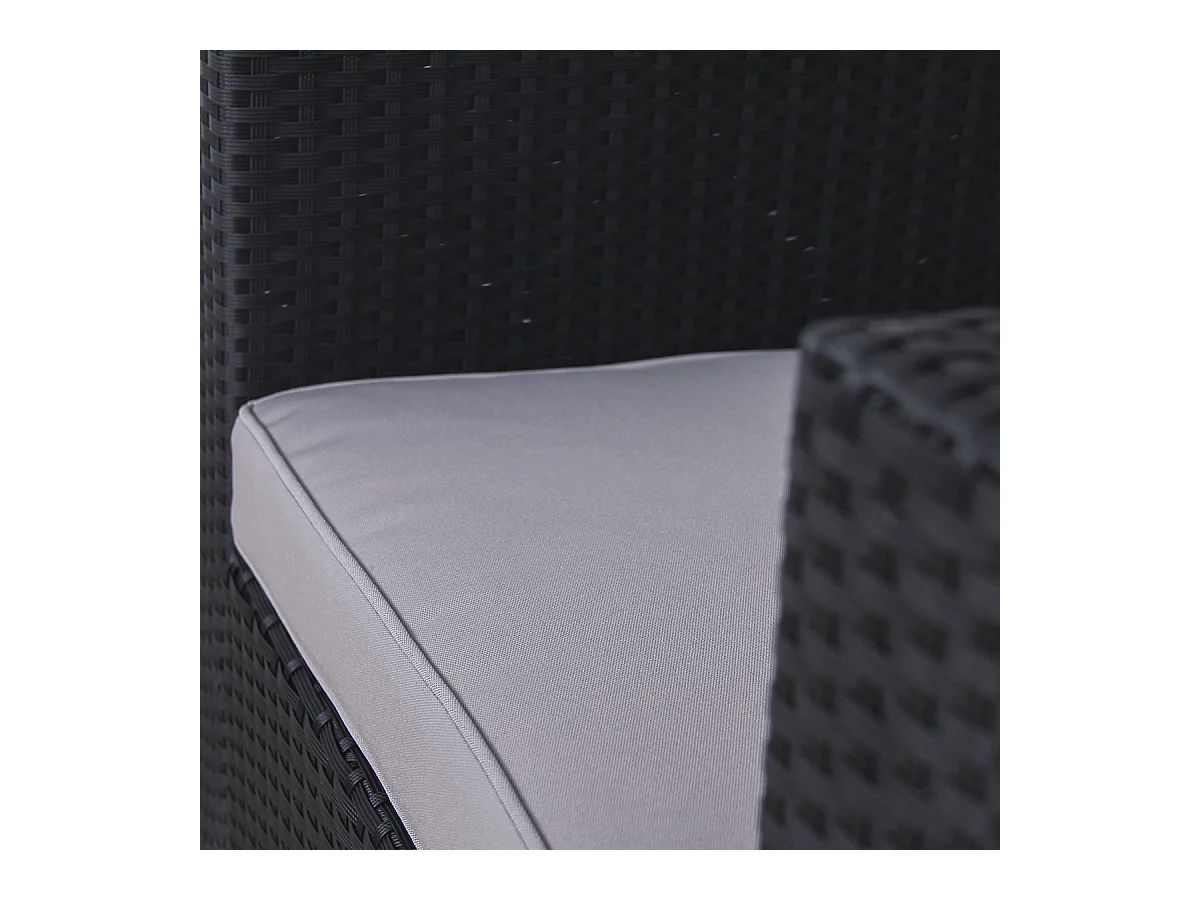 Fauteuil en rotin SVITA, complément d'accessoires, canapé en polyrotin California Lugano noir