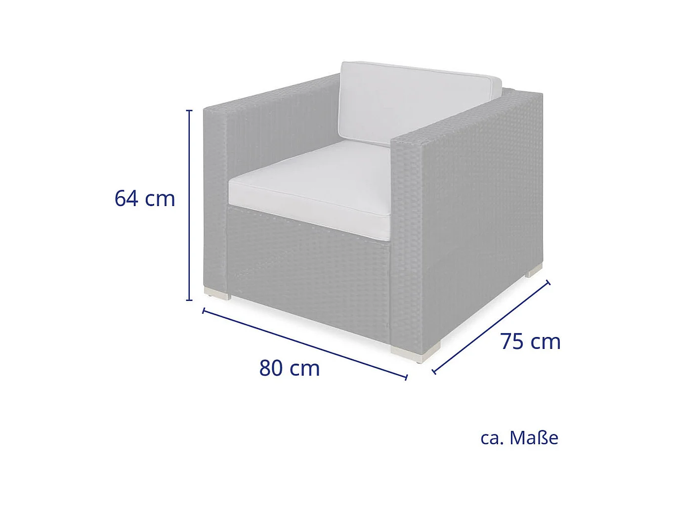 Fauteuil en rotin SVITA, complément d'accessoires, canapé en polyrotin California Lugano noir