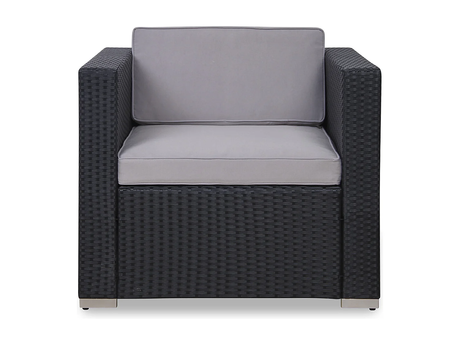 Fauteuil en rotin SVITA, complément d'accessoires, canapé en polyrotin California Lugano noir