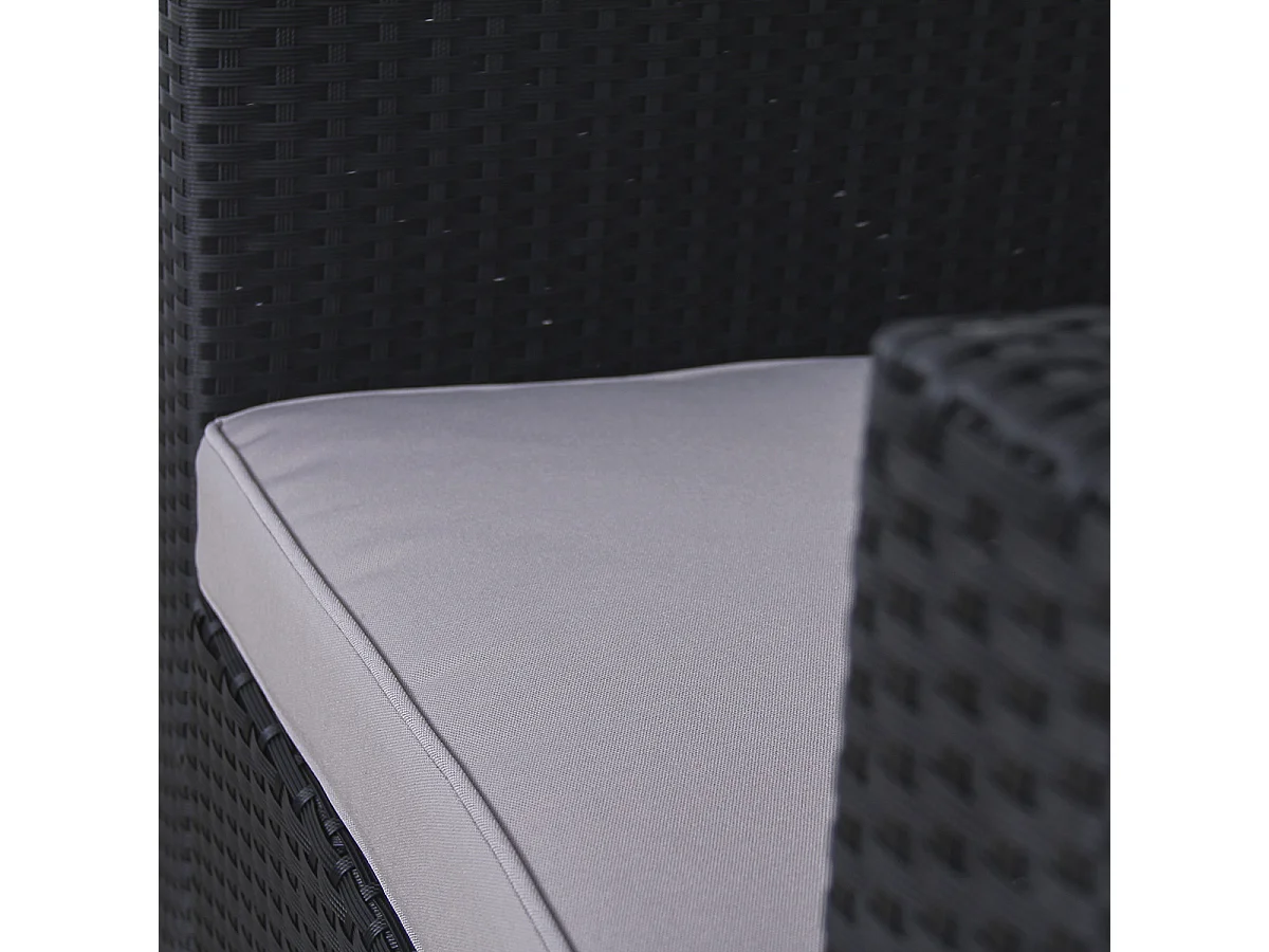 Fauteuil en rotin SVITA, complément d'accessoires, canapé en polyrotin California Lugano noir