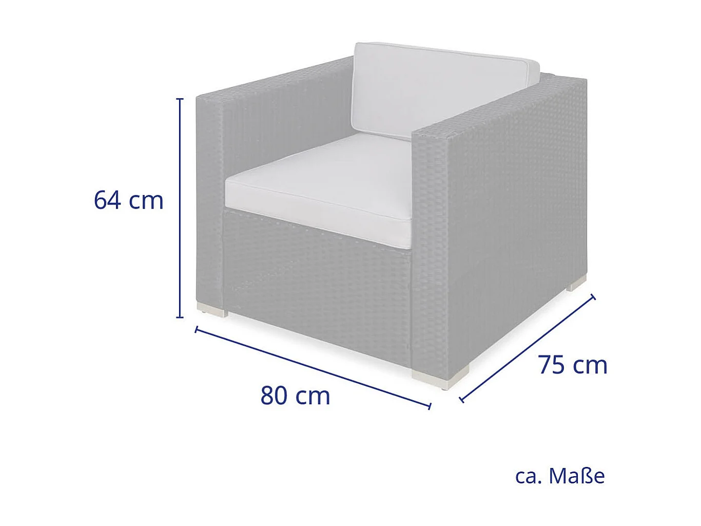 Fauteuil en rotin SVITA, complément d'accessoires, canapé en polyrotin California Lugano noir
