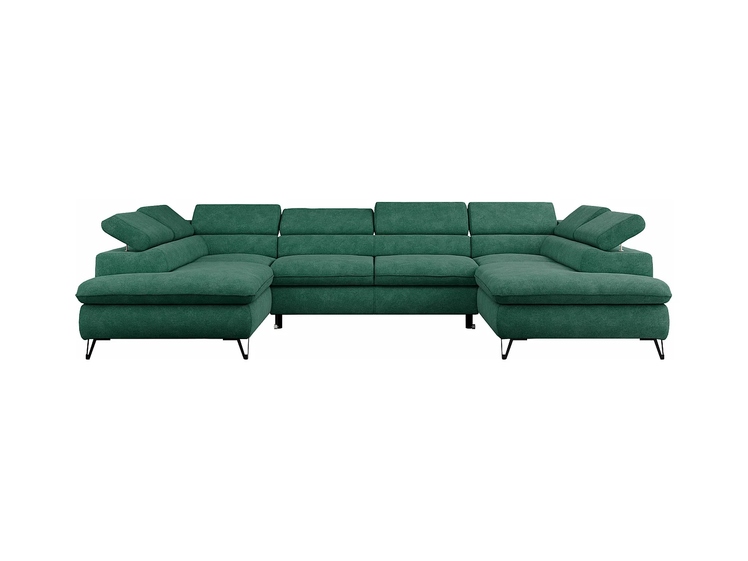 Ecksofa PEDRO U - XXL U-förmige Ecke, schlaffunktion und Bettkästen - Türkis Stukture
