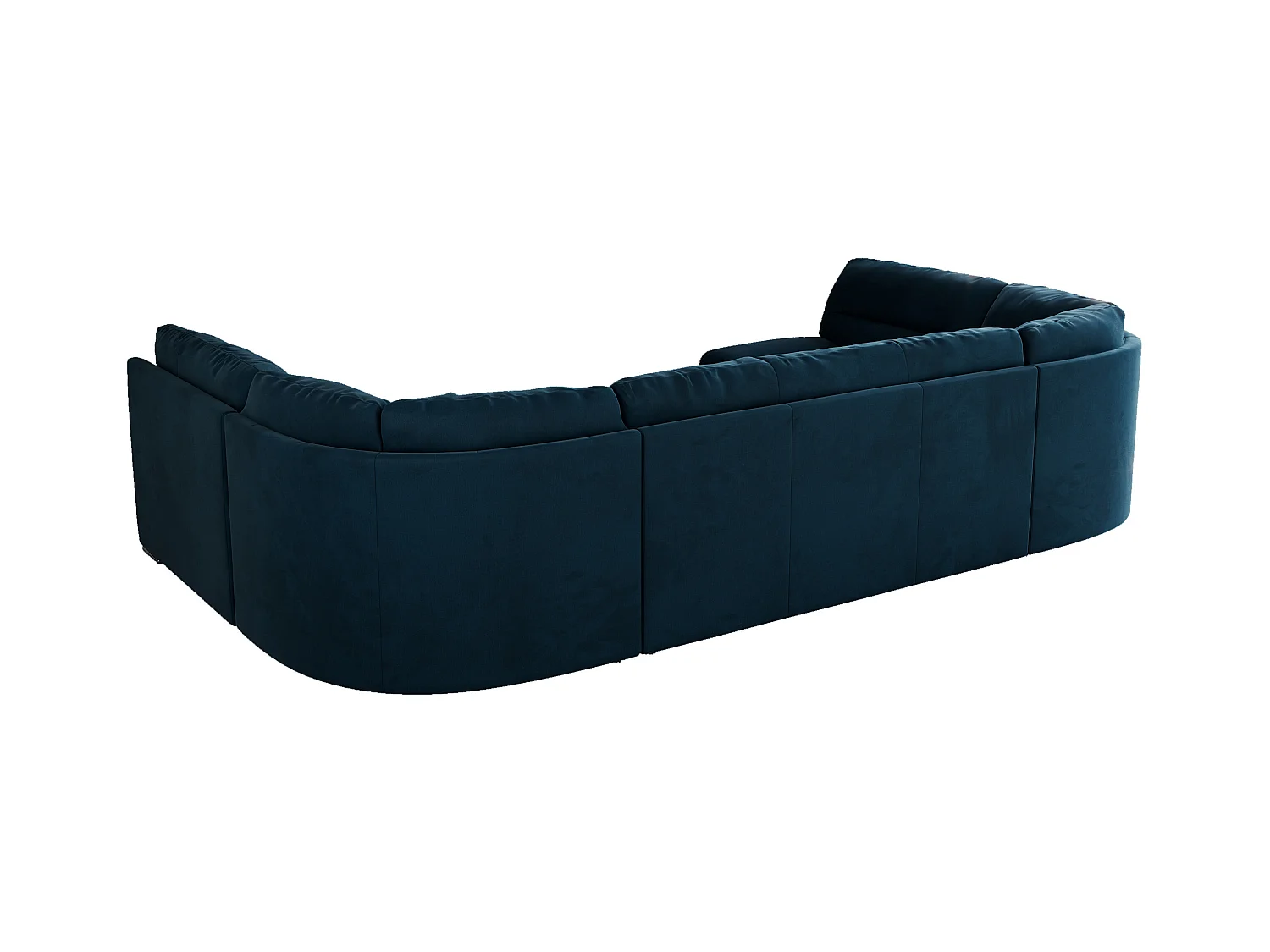 Ecksofa COMODO U, Große Wohnlandschaft, mit Schlaffunktion - Dunkelblau Velvet