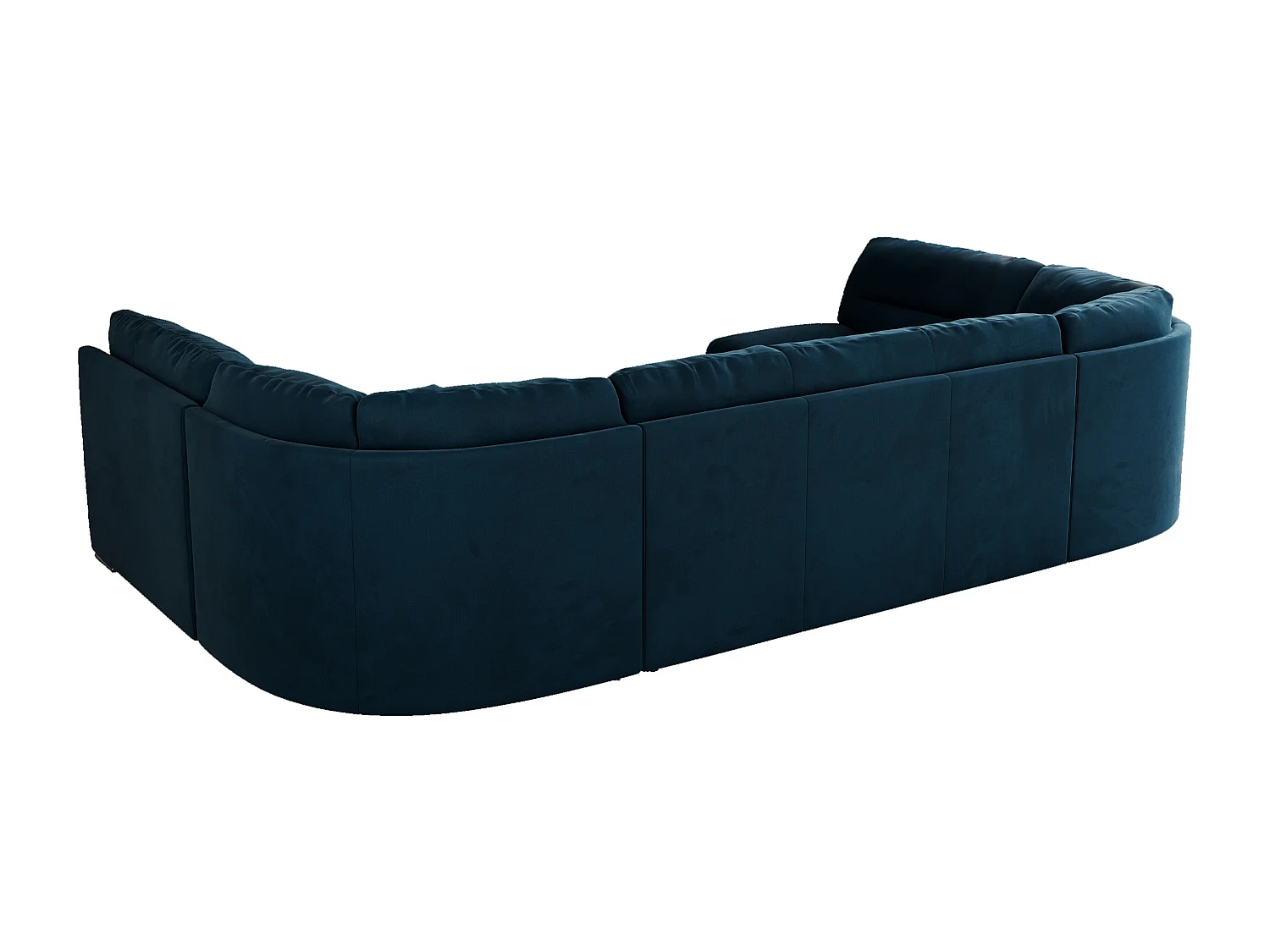 Ecksofa COMODO U, Große Wohnlandschaft, mit Schlaffunktion - Dunkelblau Velvet