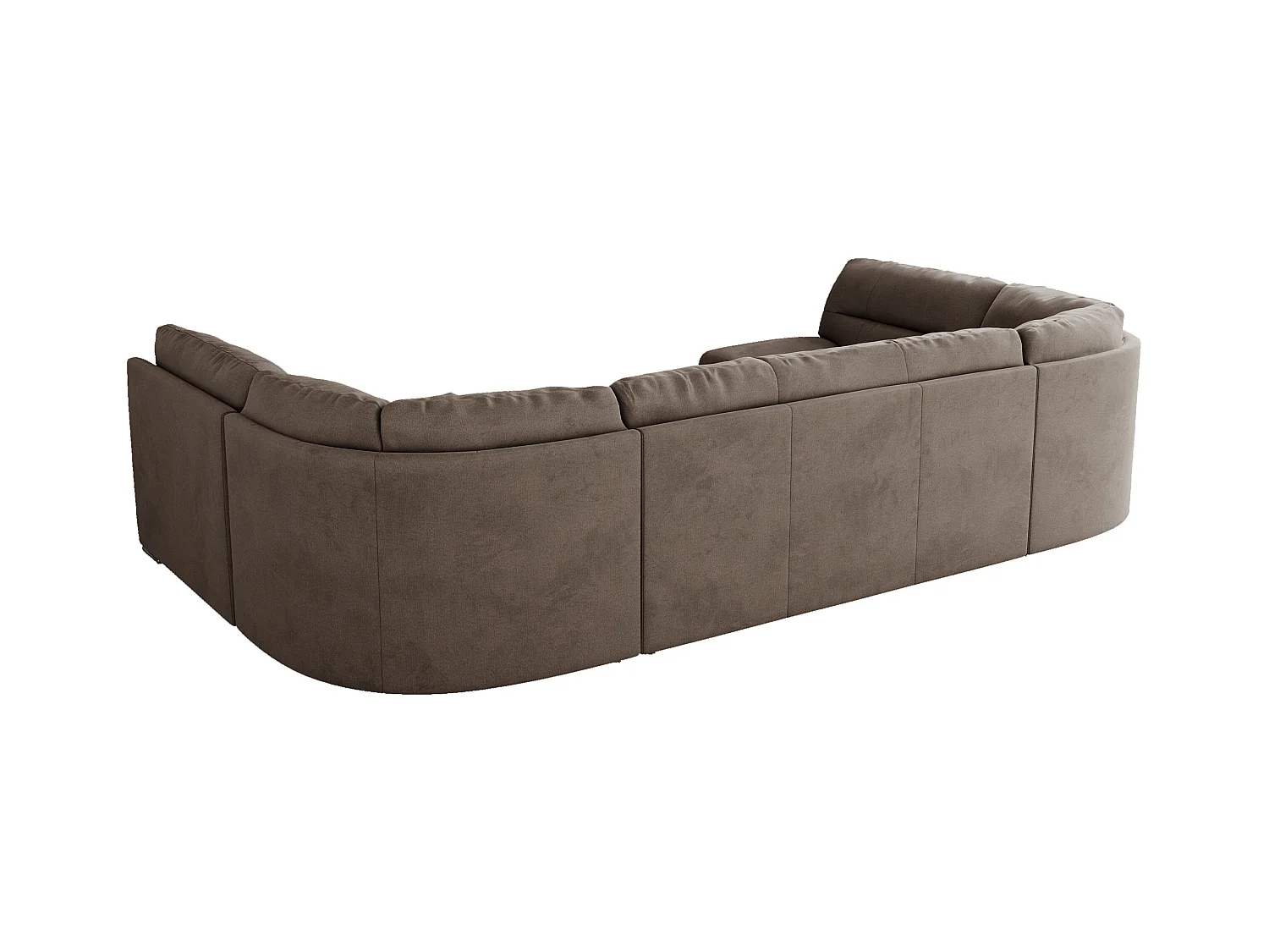Ecksofa COMODO U, Große Wohnlandschaft, mit Schlaffunktion - Braun Velvet