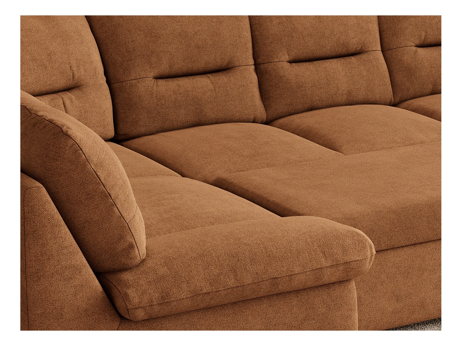 Ecksofa COMODO U, Große Wohnlandschaft, mit Schlaffunktion - Orange Stukture