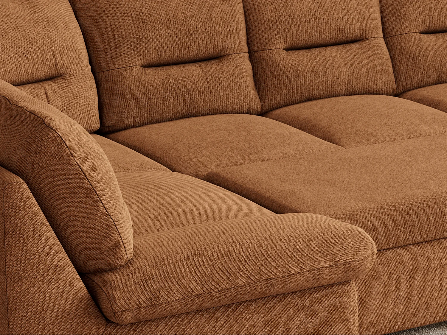 Ecksofa COMODO U, Große Wohnlandschaft, mit Schlaffunktion - Orange Stukture